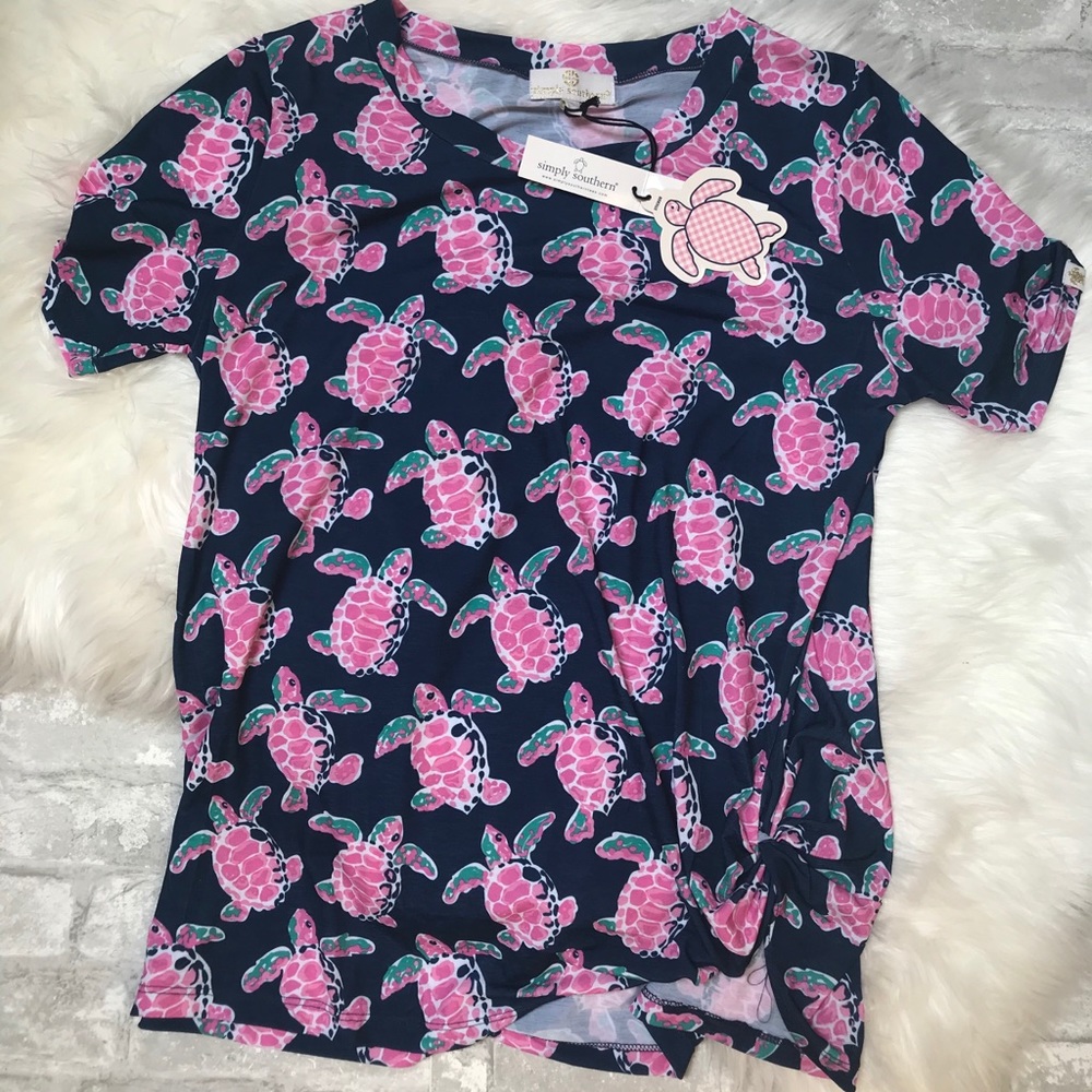 Side Twist Simply Southern Turtle Tee